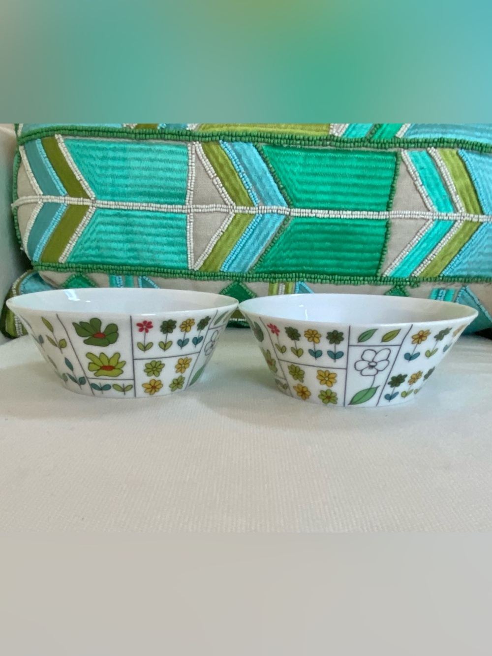 2 VTG Emilio Pucci for Rosenthal Baumann Piemonte Germany Fruit Dessert Bowls